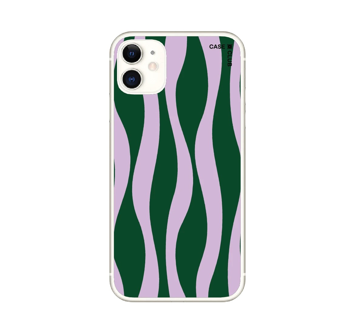 เคสใส iphone 11 ลายคลื่นสีม่วงและเขียว